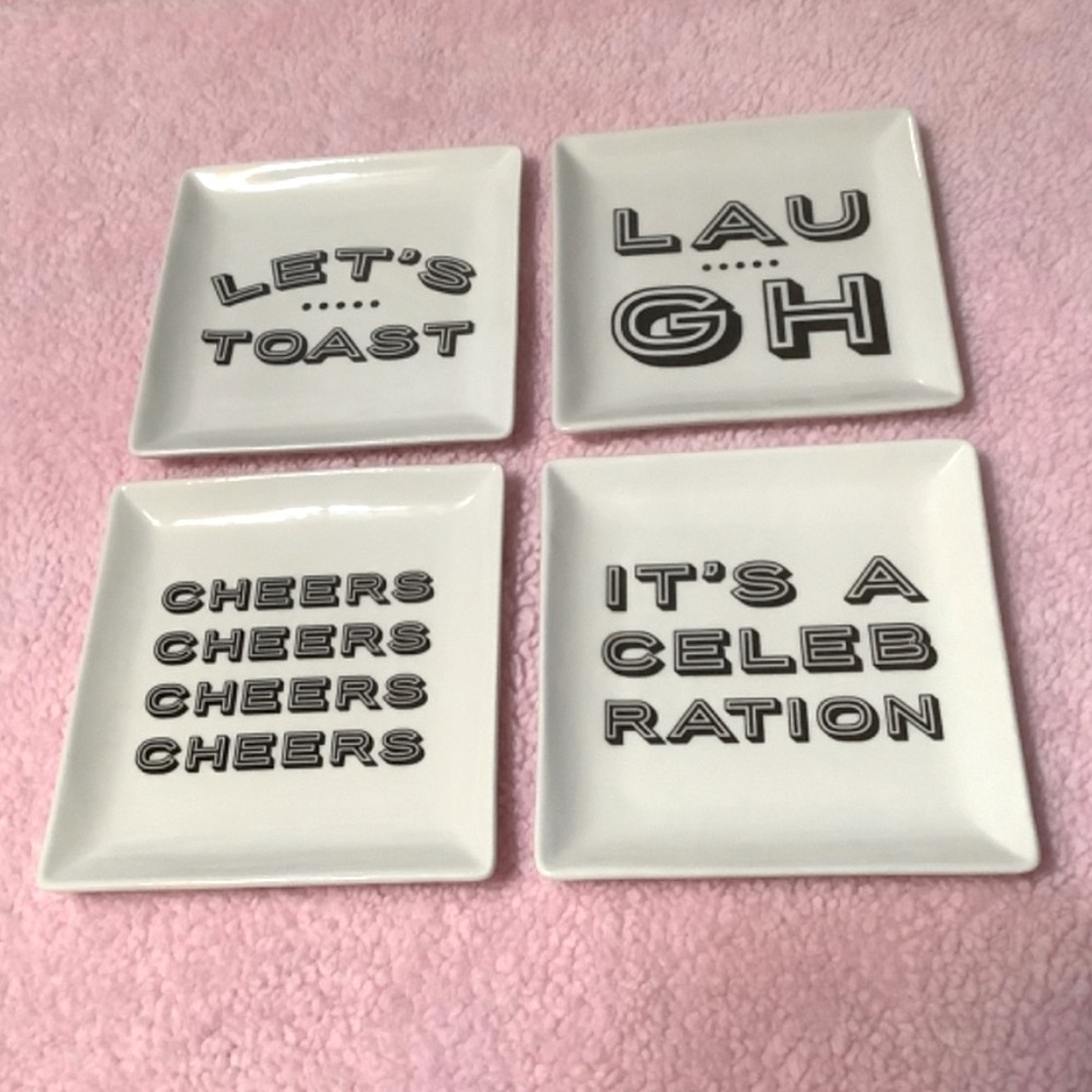 Modern Expressions 5.5" Porcelain Appetizer or cake Plates Set of 4 designs